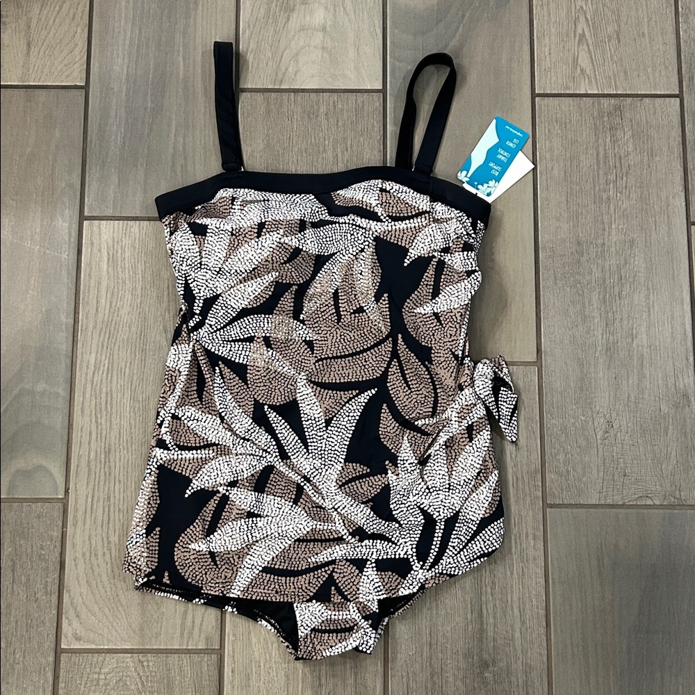Shape Solver Womens Bandeau Sarong Bathing Suit Size 16 - Picture 4 of 6